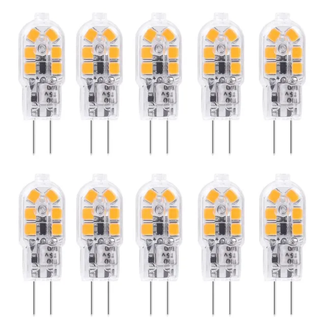10x G4 LED Lampe 1.2W Warmweiß Leuchtmittel 12 SMD Stiftsockel Birne 12V AC/DC