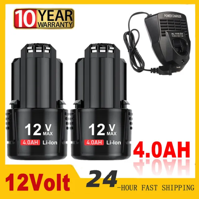 Batteria agli ioni di litio 12 V 4000 mAh per Bosch BAT411 BAT420 GSR/GDR GSA 12 V-LI/caricabatterie