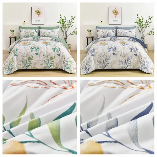Floral Queen King Two Size Quilt Duvet Doona Cover Sets Bedding Pillowcases