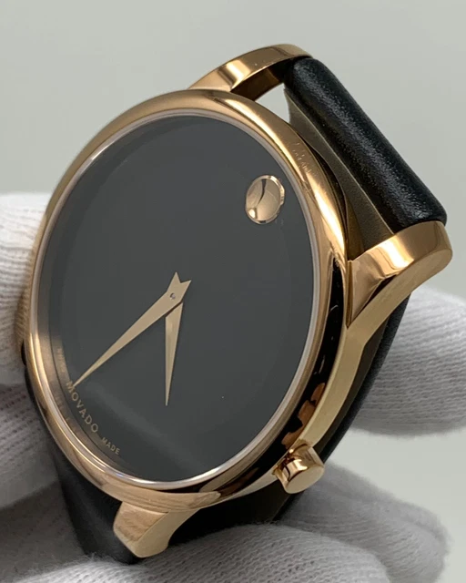 Movado Museum Classic Swiss 40mm Black Dial Black Leather Men's Watch 0607078 SD 8