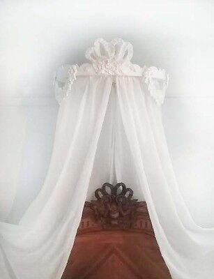 Antique French style bed ciel de lit half tester bed canopy Chateau chic. 2