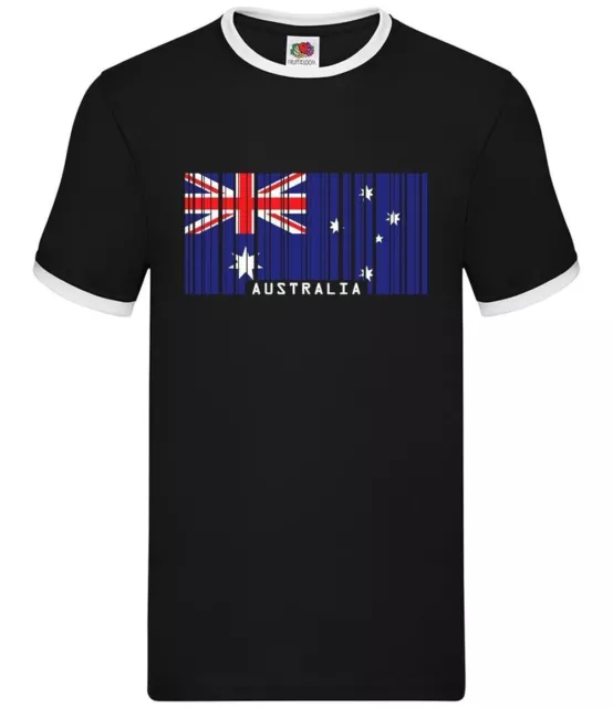 Australie Code-Barres Drapeau - Hommes Contraste - ML Canberra Drapeaux Pays