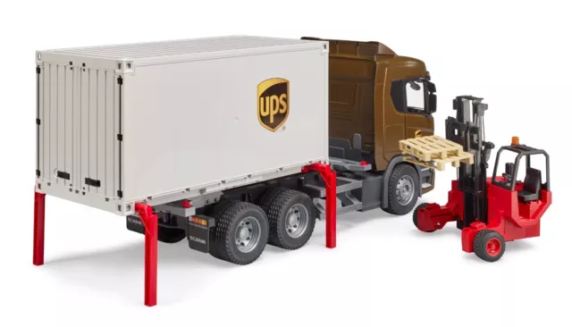 Bruder Spielzeug 03582 Scania UPS Logistik LKW Stapler Ausstellungsstück Neu