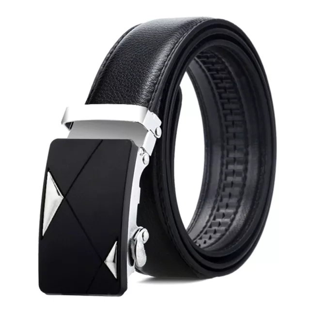 Men's Luxury Automatic Buckle Belt PU Leather Waist Belts Business Waistband