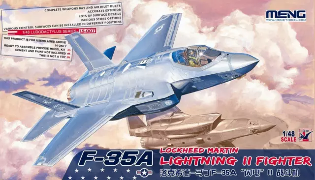 Modellbausatz Flugzeug MENG LS-007 F-35A Lightning II 1:48 kein Tamiya Revell