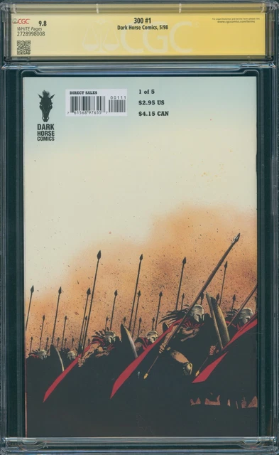 300 #1 CGC 9.8 SS Frank Miller Signed Wrap Around Cover Dark Horse Comics 1998