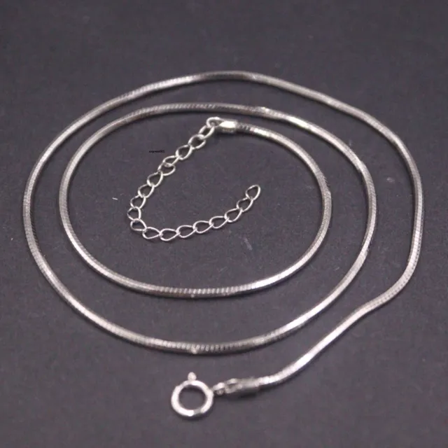 Real Solid 925 Sterling Silver Chain Women Gift 1.5mm Snake Adjust Necklace 6-7g
