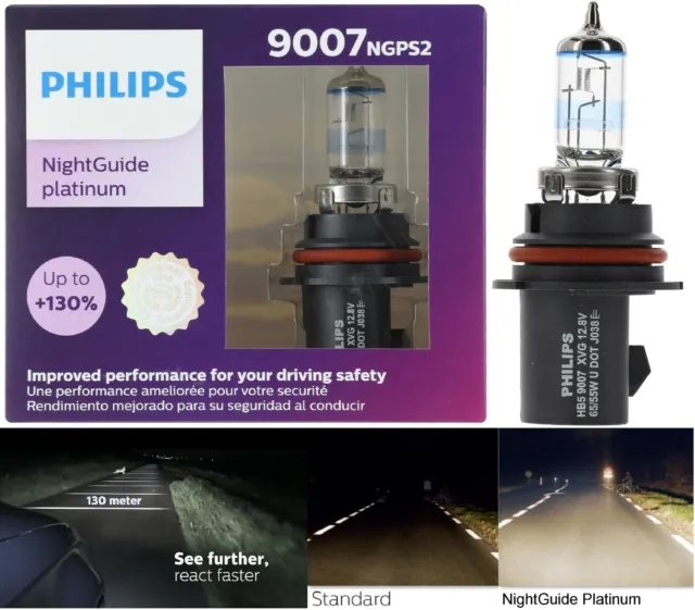 Philips Nacht Führung Platinum 9007 65/55W Zwei Lampen Kopf Licht Ersetzen Beam
