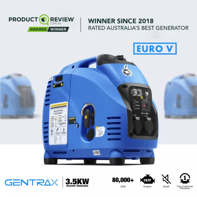 GenTrax Inverter Generator 3.5KW Max 3.0KW Rated Pure Sine Portable Camping