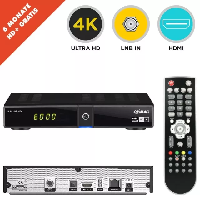 Comag SL65 UHD 4K HD+ inkl. 6 Monate HD Plus Karte Sat Receiver