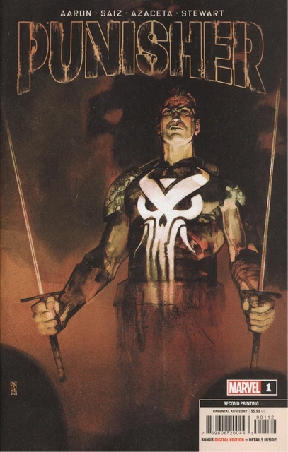 Punisher #1 2Nd Printing Maleev Variant Vf/Nm Marvel Hohc 2022