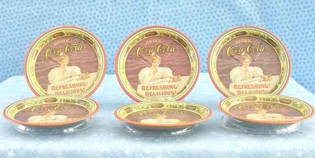 Coca-Cola Set 6 Coasters Lady 75Th Anniversary