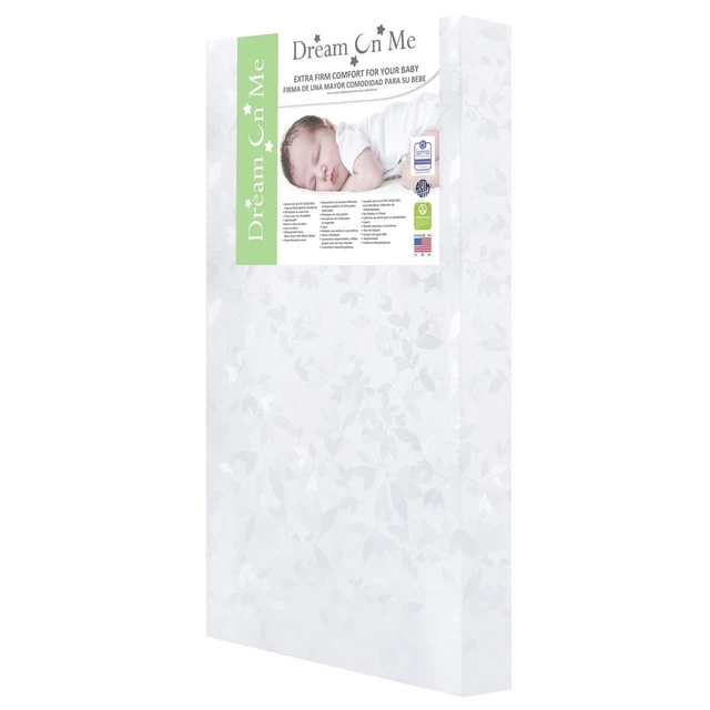 Dream on Me Jasmine 4” Foam Crib & Toddler Mattress I Greenguard Gold Certified
