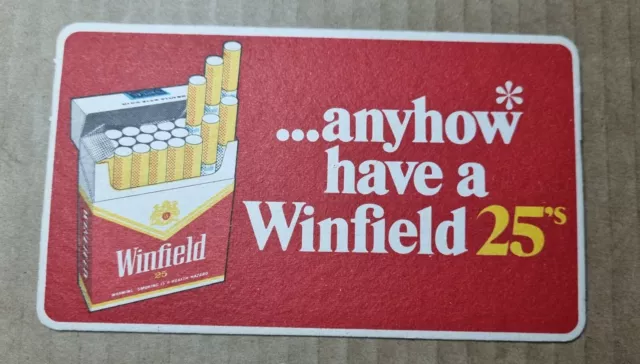 Vintage Winfield Cigarettes Oversizied Coaster, Winfield Beer Coaster, Man Cave