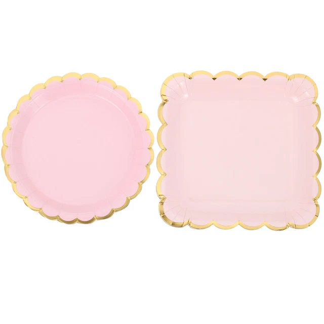 Piatti Di Carta Rosa Oro - 48 Pezzi 7 Pollici, Per Feste E Decorazioni - Foto 5