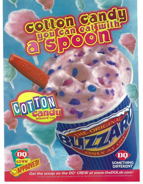 2004 Dairy Queen Cotton Candy Blizzard Treat Vintage Magazine Print Ad/Poster