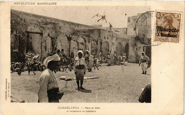 CPA AK MAROC CASABLANCA - Place du Soko et tirailleurs (199342)