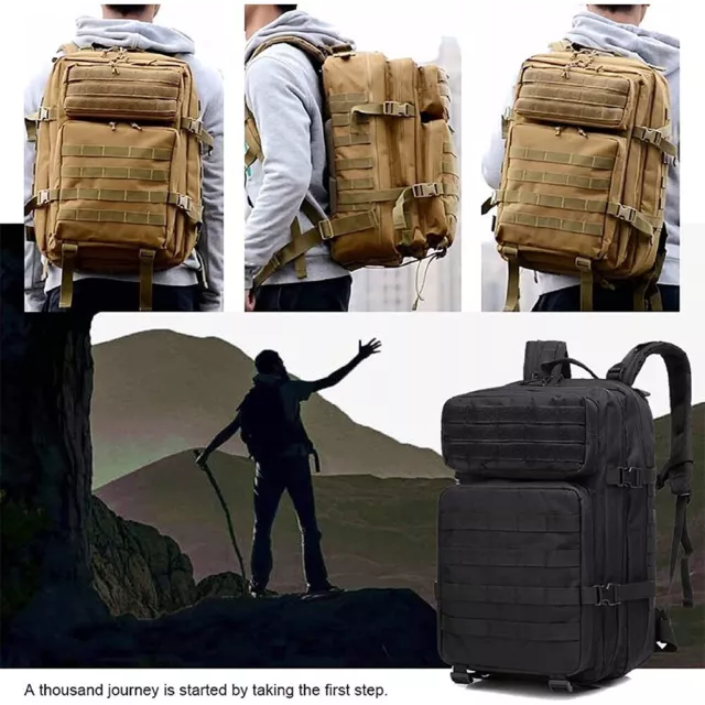 45/30L Military Tactical Backpack Rucksack Travel Bag for Camping Hiking Outdoor 2