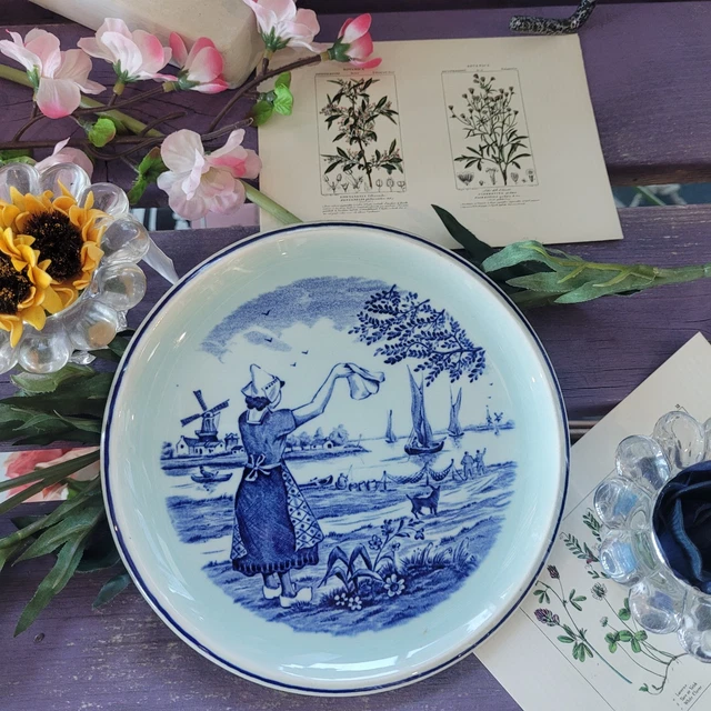 Magnifique Assiette Murale Vintage Delfts Boch Belgium Royal Sphinx - Céramique Peinte à La Main Des Années 1960