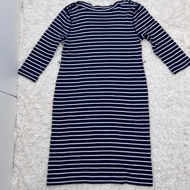 Ralph Lauren Jeans Co Dress Women’s Blue White Striped Knit Stretch Size  L/G