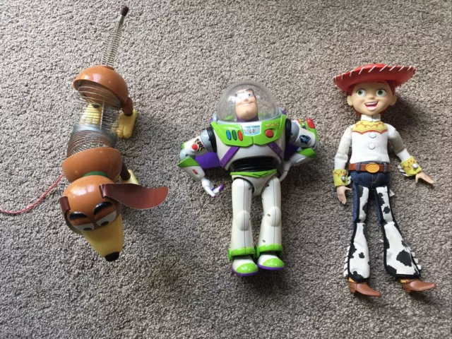 Disney Toy Story Talking Jessie & Buzz Lightyear Slinky Dog Toy Bundle Free P&P