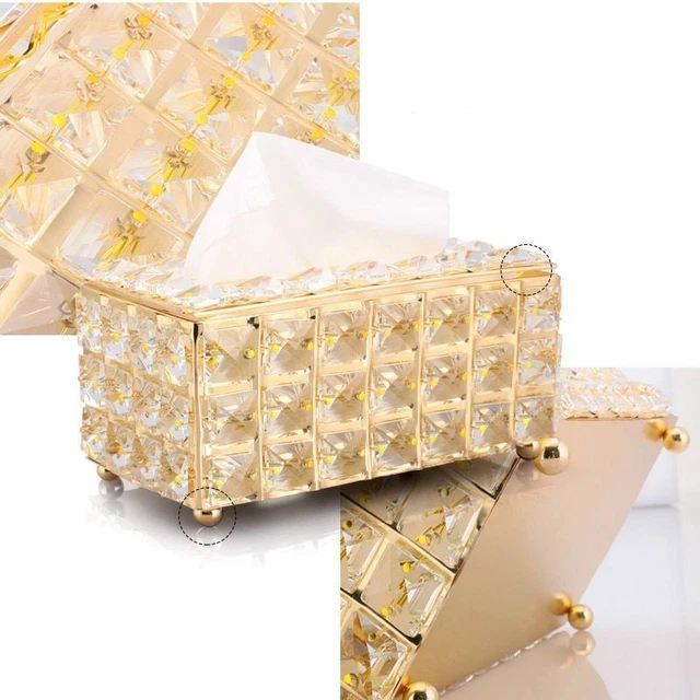 Caja de cristal de tejido Servilletero facial Cubo Dormitorio Maquillaje...