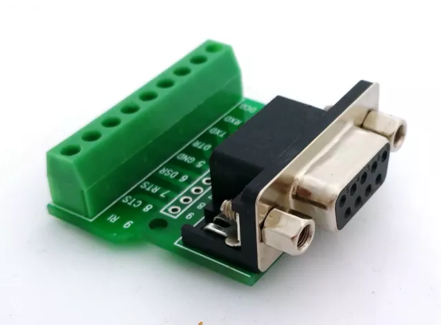 DB9 D-Sub 9-pin Female Adapter RS-232 Breakout Board Connector (D2)