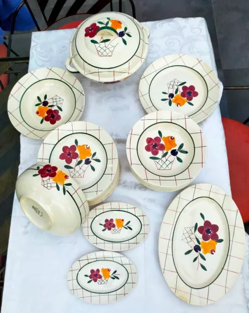 Service assiettes en porcelaine pour deux personnes (6 assiettes) décor  oranges Nuvole di Stoffa