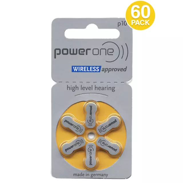 Baterías para audífonos Power One talla 10 sin mercurio de 1,45 V (paquete de 60) - VEN 2024