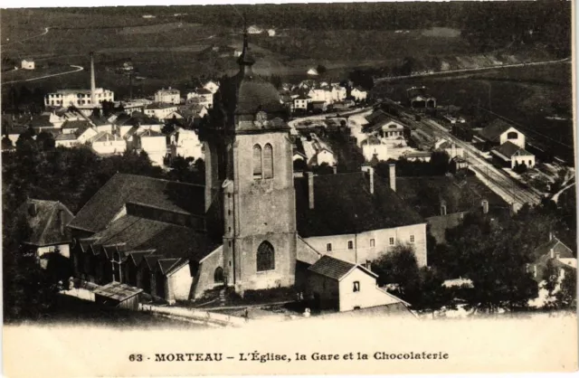 CPA MORTAU - L'Église la Gare et la Chocolaterie (183316)
