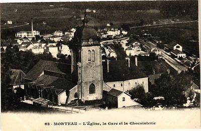 CPA MORTEAU - L'Église la Gare et la Chocolaterie (183316)