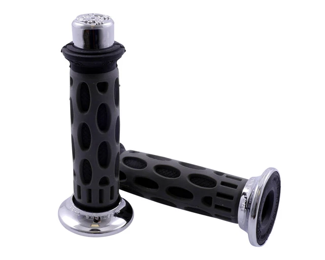 Poignées PROGRIP caps 768 Scooter gris / schwaz chrome