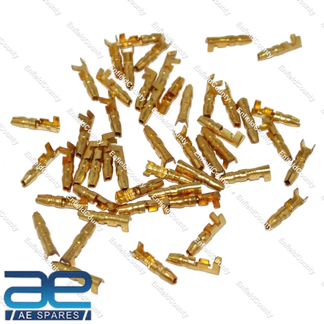 Lot De 50 Embouts à Sertir Ronds Mâles - Pour Câbles Électriques - Stock Britannique