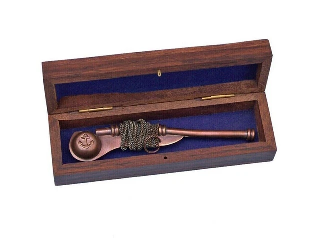 5" Whistle Antique Copper Boatswain with Box POP22