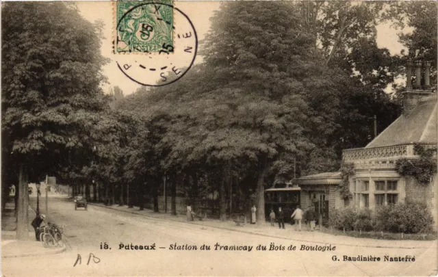 CPA AK PUTEAUX - Station du Tramway du Bois de Boulogne (740544)