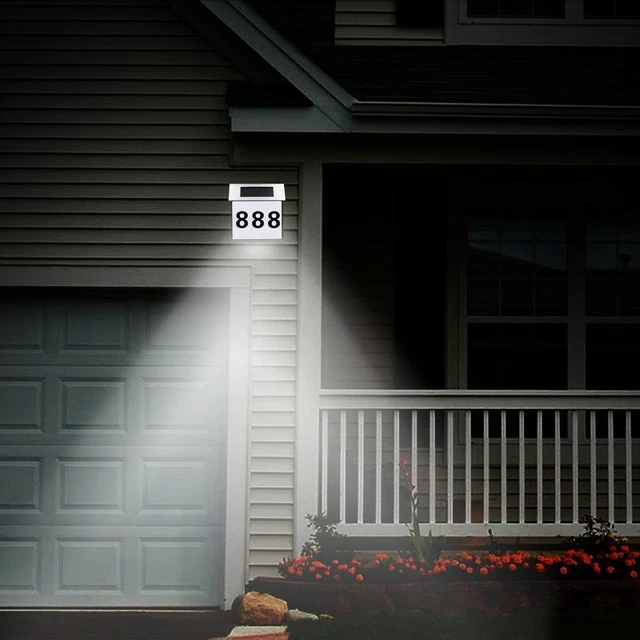 LED Waterproof Number Doorplate Solar Lamps Outdoor House Indicating Lights