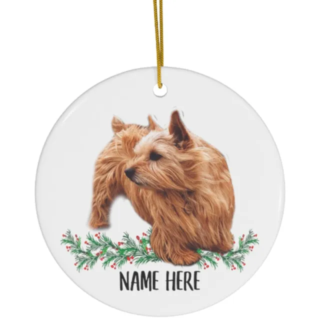 Funny Personalized Name Norwich Terrier Red gifts 2023 christmas Tree Ornaments