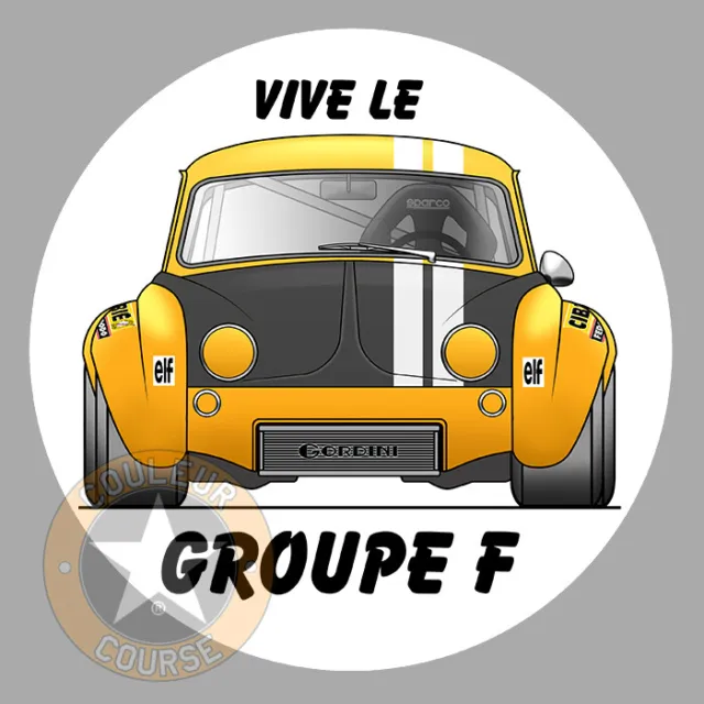 VIVE LE GROUPE F DAUPHINE RALLYE COURSE COTE AUTOCOLLANT STICKER 9cm (VA028)