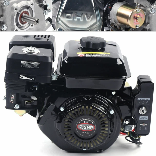 7,5 pk benzinemotor, 4-takt, 3600 tpm, go-kart met benzinemotor, 4-takt, industriële motor, reservemotor, E-motor, aandrijfmotor, zware belasting, voor karts, compressoren en generatoren