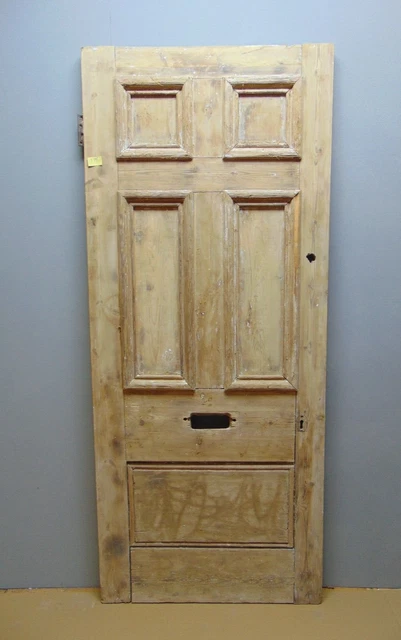 Reclaimed Pine Georgian Door 5 Panel External Front Door Wooden ref 118D
