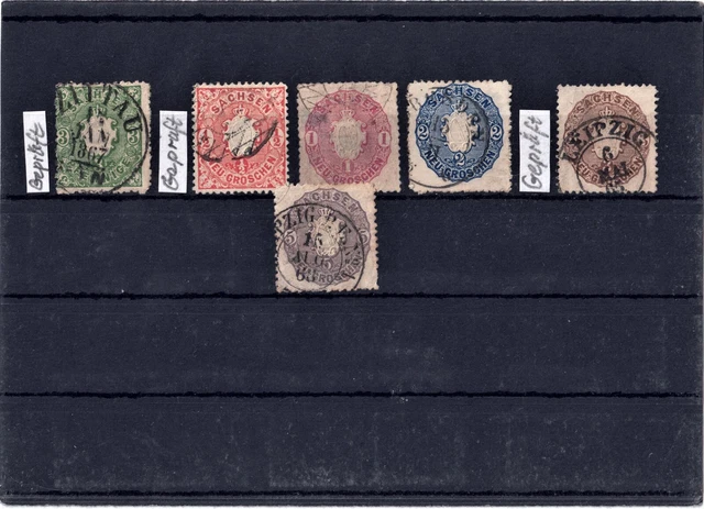 Lot 1863-1867 Altdeutschland Sachsen Geprüft Vaatz , Gestempelt