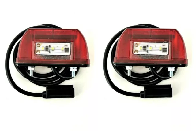 2x Rot LED Kennzeichenbeleuchtung Positionsleuchte LKW PKW Schnellanschluss