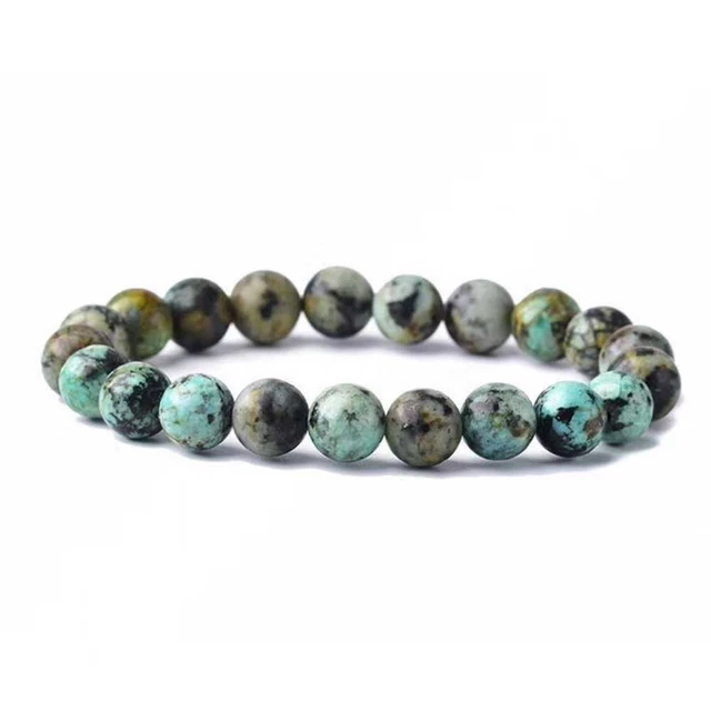 1pcs 8mm Beautiful Natural African Turquoise Lucky Bracelet Souvenir Energy