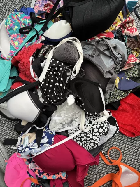 5 KG , Job Lot Bundle Bikini Tops, Mixed Sizes, Padded,Underwired,Used And New