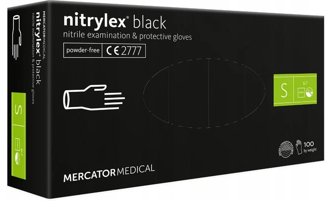 Black/Blue Nitrile Powder & Latex Free Thick Disposable Gloves Tattoo Mechanic