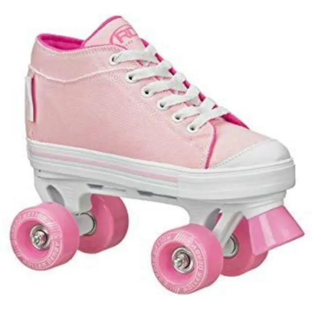 RDS Roller Derby Zinger White Pink Size 6 Quad Roller Skates