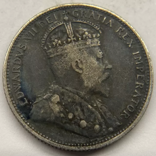 Canada 1902-H 25 Cents Silver Coin - Very Fine