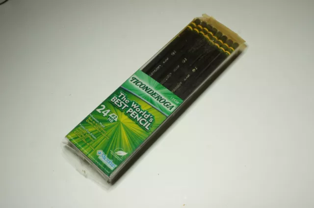 Ticonderoga Pencils | Wood-Cased Graphite #2 HB | Soft Black 24-Pack 13926