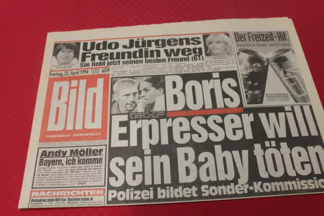 Bild Zeitung 22. April 1994 Geschenkidee zum 30. Geburtstag * Udo Jürgens