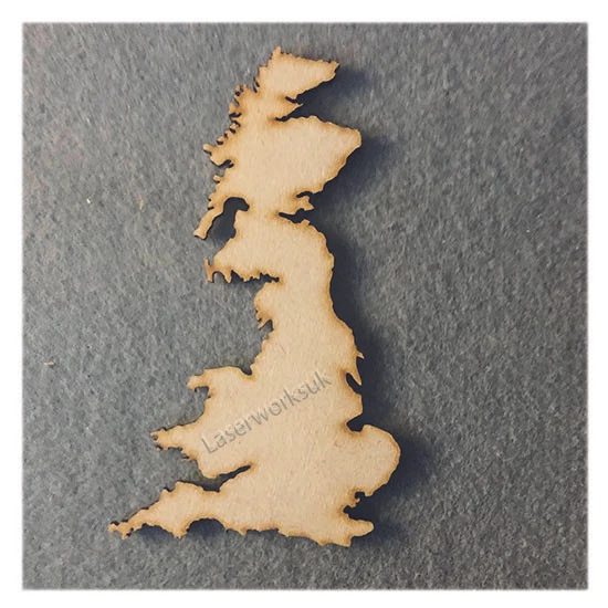 MAP OF UK Wooden United Kingdom Outline Cutout Craft Blank British